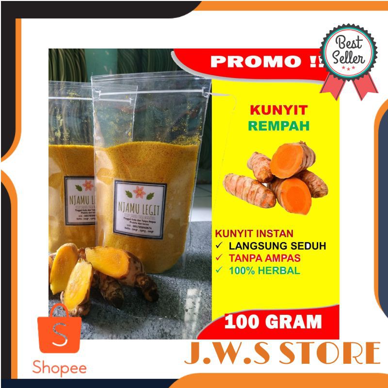 

Kunyit Sari 100g / Kunyit Putih Bubuk / Kunyit Putih Instan / Serbuk Kunyit Putih Minuman Herbal