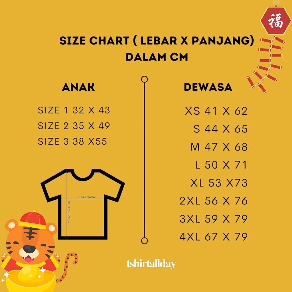 Tshitrallday Kaos Premium Imlek Baju Imlek keluarga anak couple