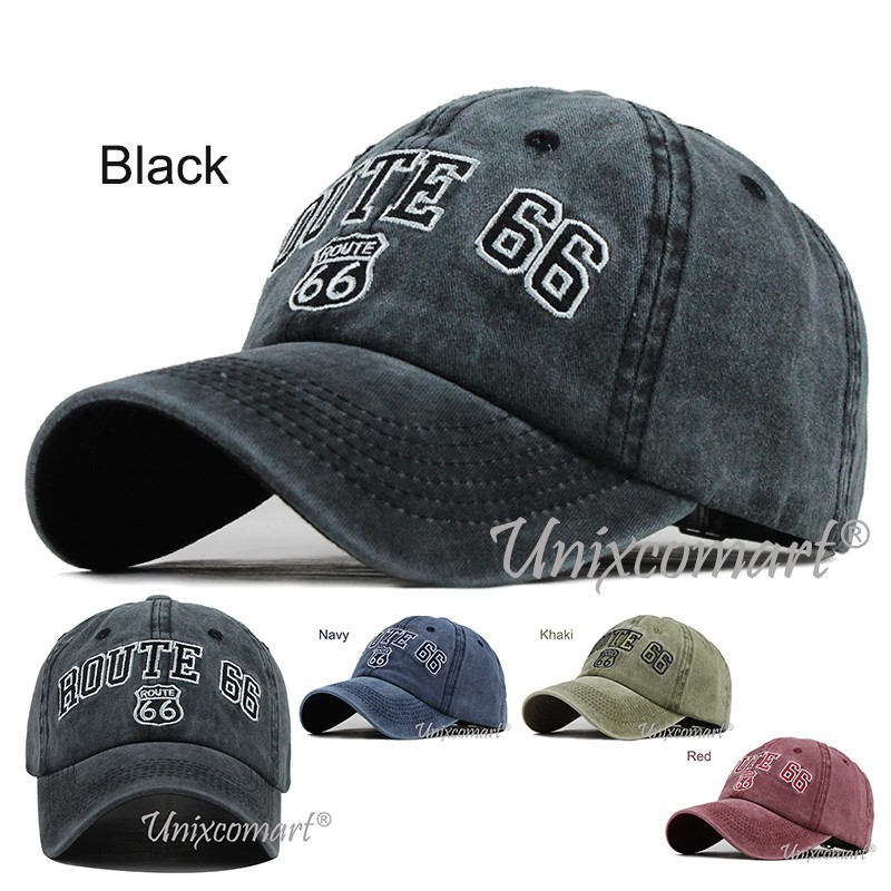 Topi Baseball ROUTE 66 Hat Cap Casual Sport Distro Vintage Topi Pria Wanita Dewasa