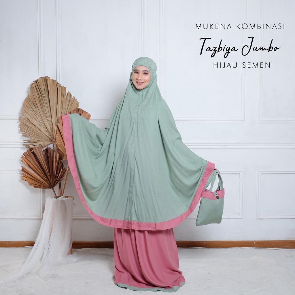 MUKENA TAZBIYA | Mukena Rayon Polos Kombinasi Jumbo