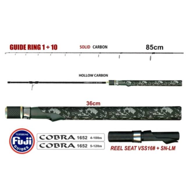 Joran pancing ring fuji kenzi cobra 165cm 4-10lb