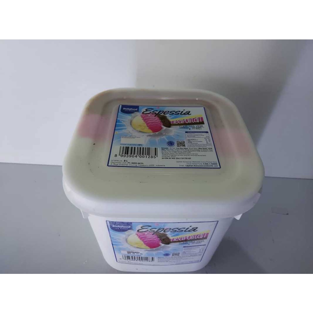 Es Krim Bulk 8 liter Indoeskrim Ice Cream Vanilla Neopolitan 3 Rasa