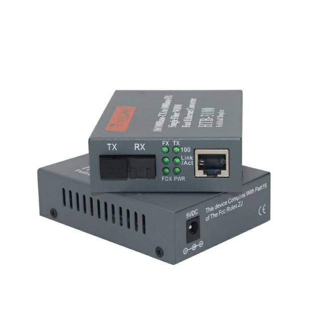 Konverter FO Fiber Optic HTB-3100 1 Pasang A dan B Media Converter Optic optik to LAN