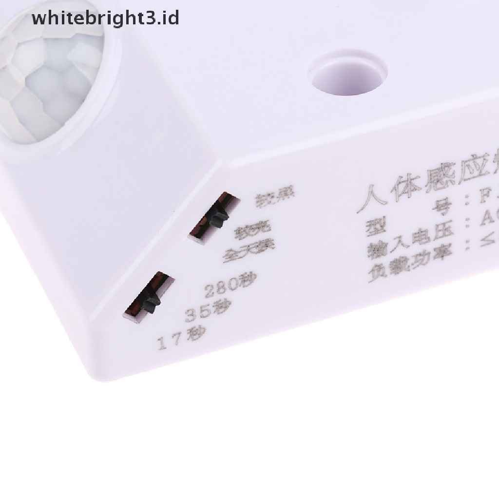 (whitebright3.id) Fitting Lampu Bohlam AC 90V-250V Dengan sensor Gerak PIR