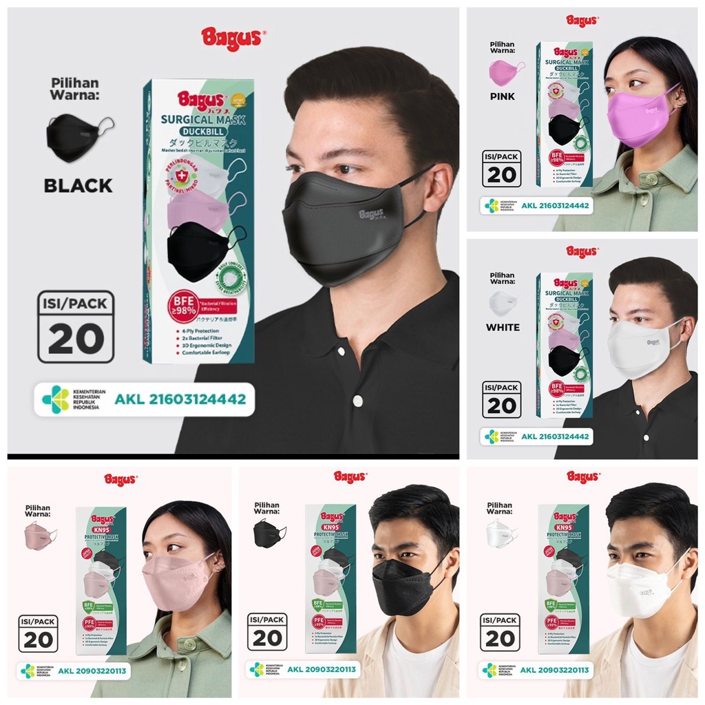 BAGUS Surgical Mask Duckbill isi 20 pcs