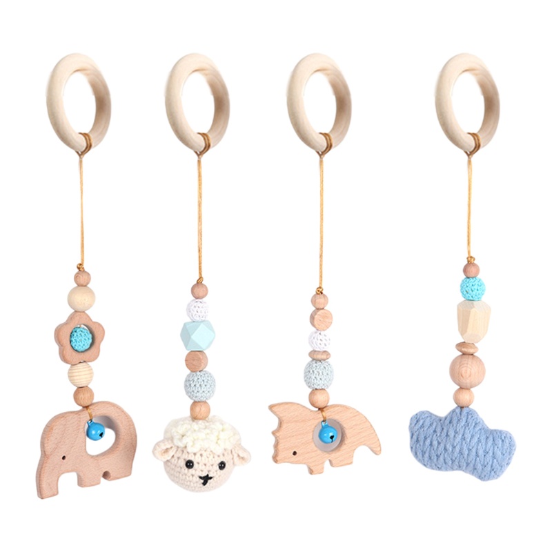 Mary 4pcs / Set Mainan Rattle Teether Bahan Kayu Untuk Bayi Newborn