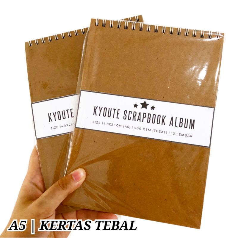 

Buku Scrapbook Album A5 Kyoute Book Vintage Kraft Klasik Journal Foto DIY