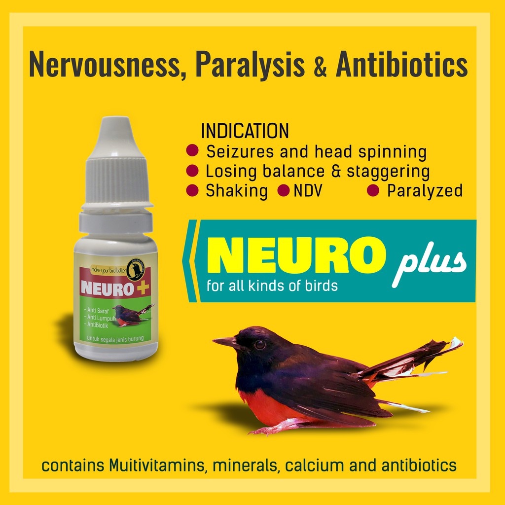 NEURO PLUS  Obat Burung Anti Saraf , Anti Lumpuh , Anti Kejang dan Tetelo ( NDV )