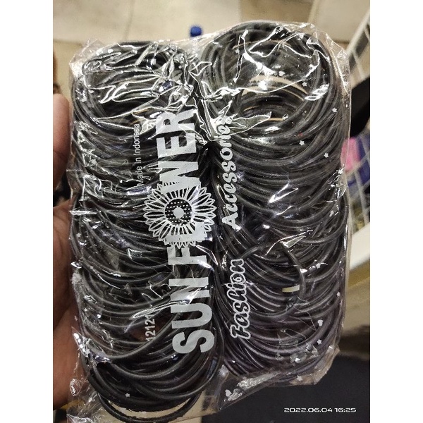 Gelang Karet sil Warna hitam grosir 1 pak isi 144pcs