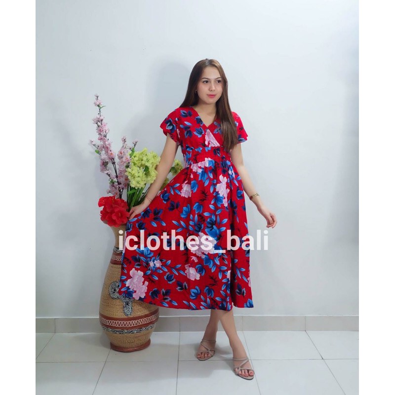 MOZA LENGAN DRESS ML028/DASTER BALI/LONG DRESS/DRESS MOZA BALI/GROSIR BALI/GROSIR DRESS/DRESSMURAH