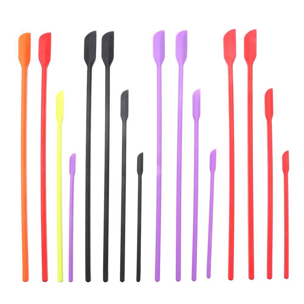 Suyo 4pcs / Set Spatula Mini Bahan Silikon Untuk Kosmetik / Makeup