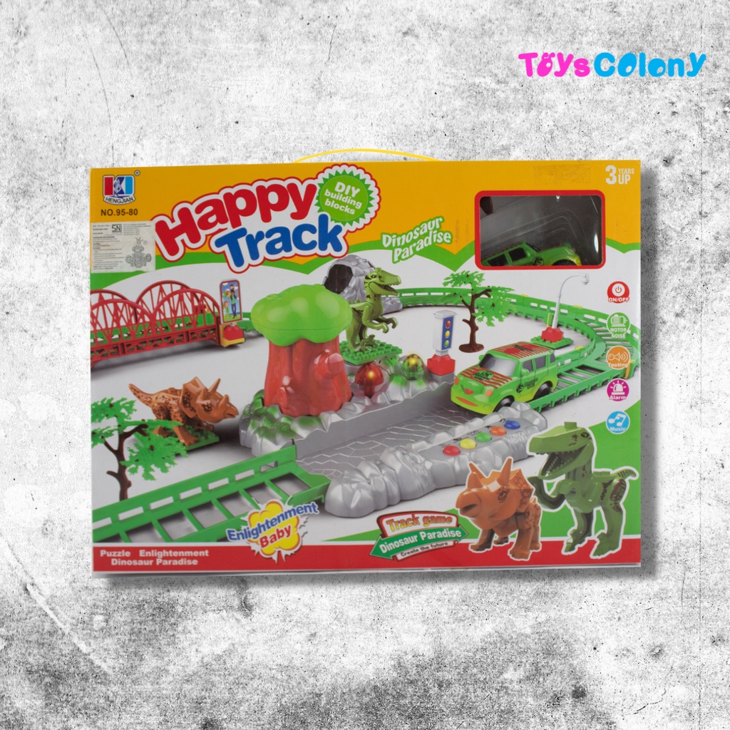 HAPPY TRACK DINOSAURUS PARADISE DIY BUILDING BLOCKS - TRACK DINOSAURUS