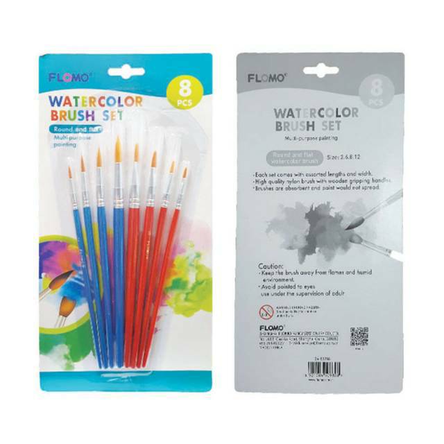 

FLOMO NYLON PAINT BRUSH SET KUAS LUKIS NILON 3 8