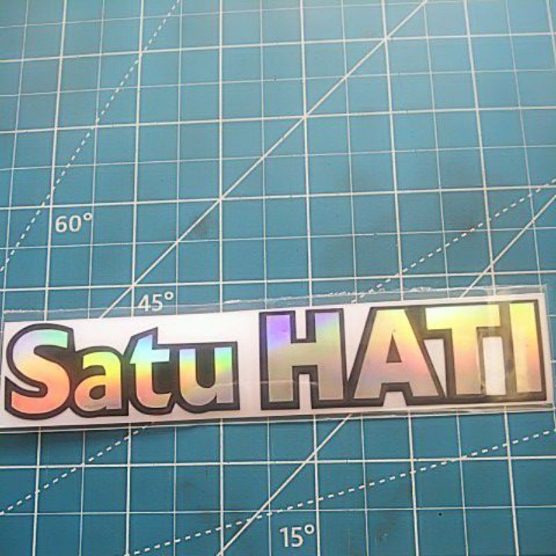 stiker cuting SATU HATI hologram