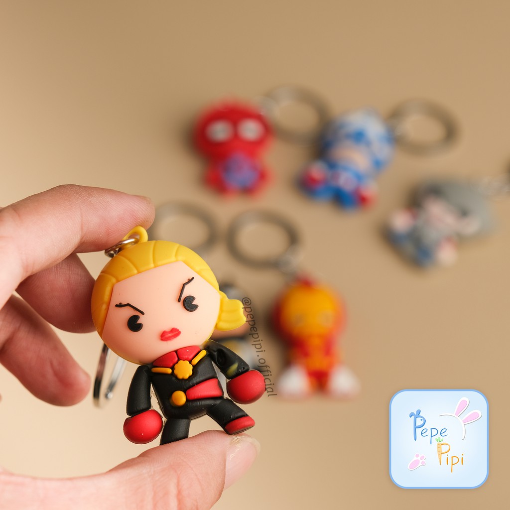 Gantungan Kunci Avengers Ganci Keychain Hiasan Tas Batman Iroman Thor Marvel Spiderman KaptenAmerika