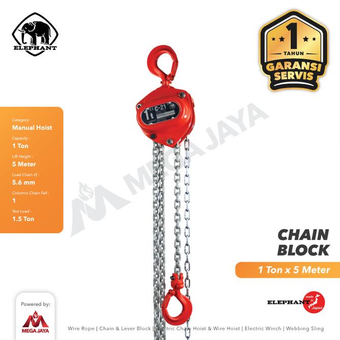 Chain Block / Takel 1 Ton X 5 Meter Elephant