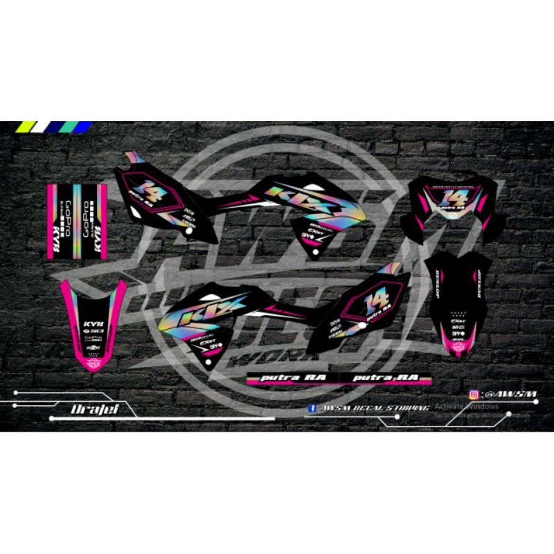DECAL KLX BF FULL HOLOGRAM PELANGI