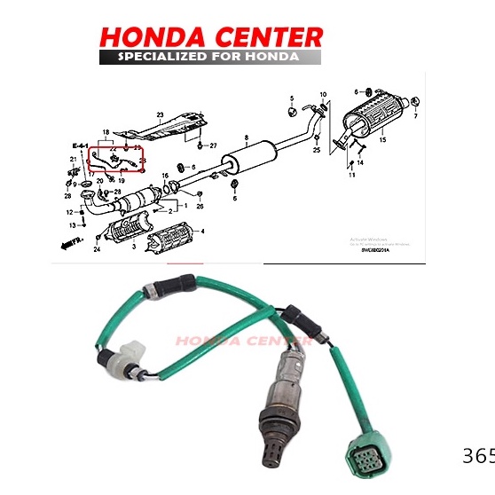 sensor oksigen oxigen sensor 2 s2 belakang crv re gen3 2007 2008 2009 2010 2011 2012 2400CC K24 36532-RZA