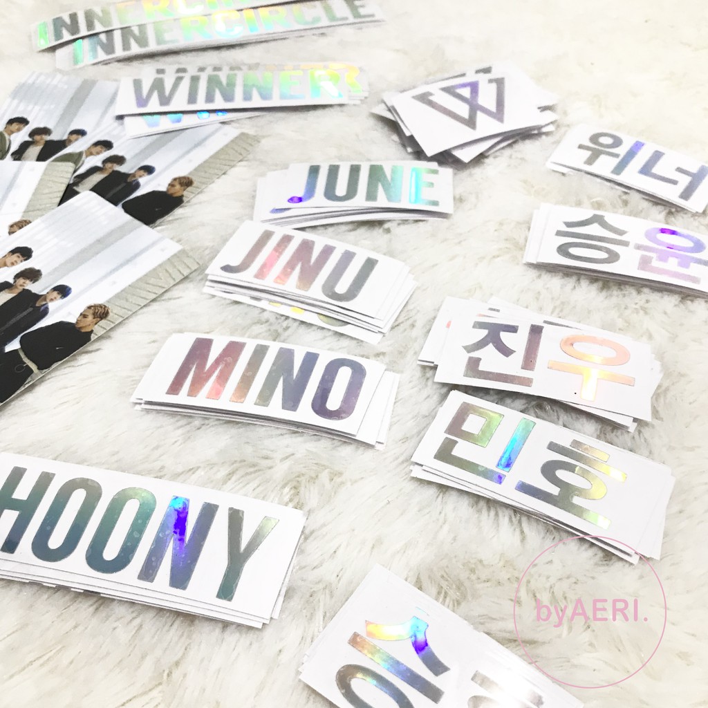 WINNER HOLOGRAM STICKER (NAME, HANGUL, DLL) KPOP HOLOGRAM CUTTING STICKER