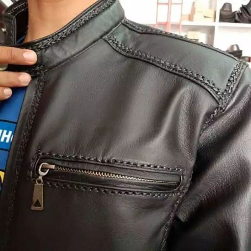 jaket kulit pria  jaket kulit 100  kulit asli  model sulam keren dan murah