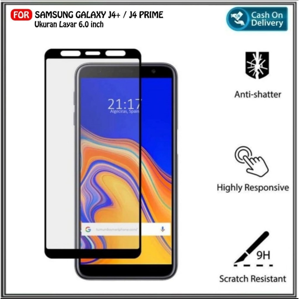 Tempered Glass Samsung J4+ / J4 Prime / J6 Plus Full Anti Gores Kaca For Samsung Di RomanCase