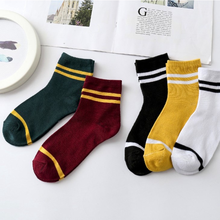 DOMMO - D2021 Kaos Kaki Panjang 2 Garis K5192 / Kaos Kaki Panjang / Kaos Kaki Murah / Kaos Kaki Motif Garis / Kaos Kaki Pria Wanita