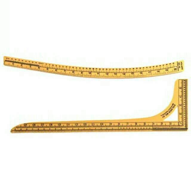 [KHUSUS INSTAN] || Penggaris / Mistar Pola Set 2 Pcs Siku Lengkung Merek New Home Kualitas Bagus