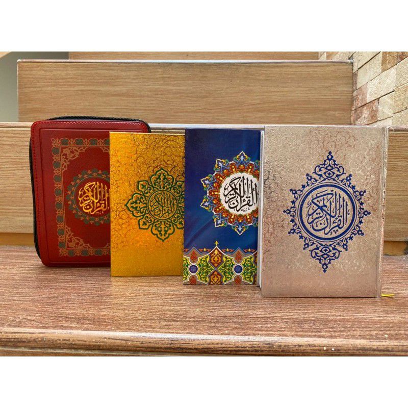 Al Qur'an A6 10x15 cm / Al Quran Mini Emas Perak Resleting / AlQuran Gold Silver Souvenir Haji Umroh