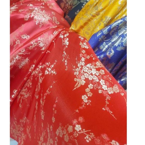 ♧ kain cheongsam.bahan cheongsam imlek.satin motif ❇