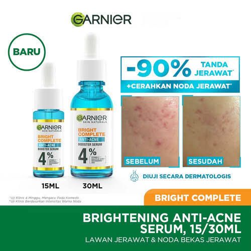 GARNIER Bright Complete Anti Acne Booster Serum 7.5ml / 15ml / 30ml