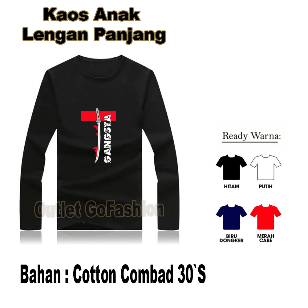 Baju Kaos Anak Laki Laki Anime Gangsta Manga Jepang Desain Gambar Samurai Keren Lengan Panjang Baru
