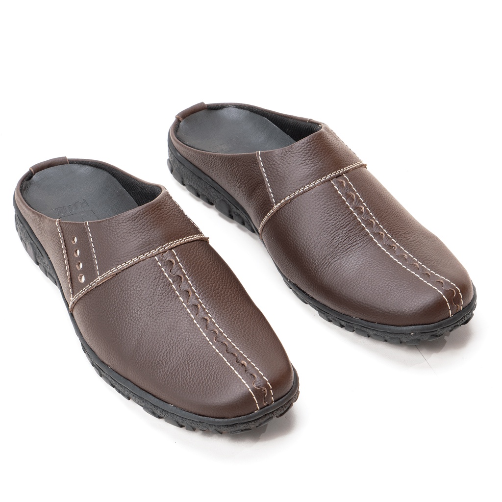Sepatu Sandal Pria Kulit Asli Sendal Bustong Slippers BWF012