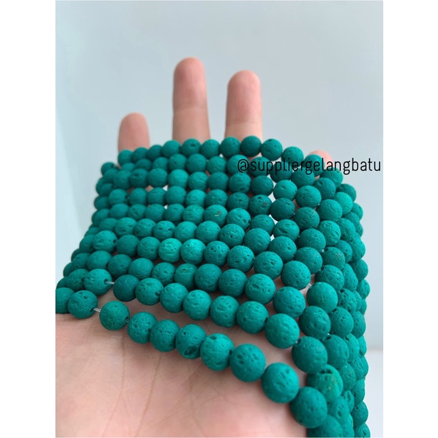 renceng GREEN lava stone HIJAU 8mm batu akik merapi larva DIFFUSER