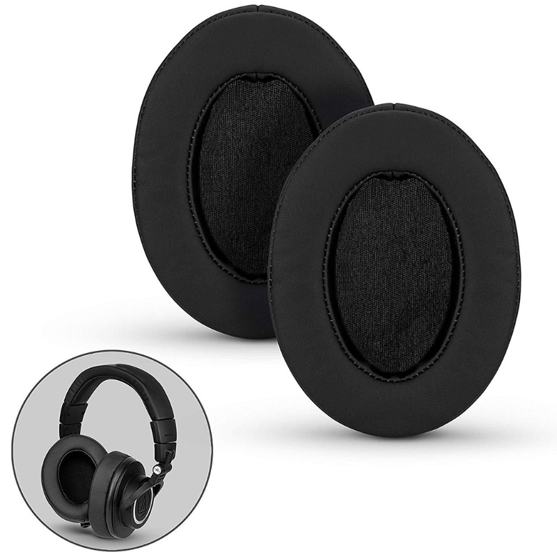 btsg 1Pair Foam Ear Pads Cushion Leather Earpad for ATH-MSR7 M50X M20 M40 M40X SX1 Cushions Skin