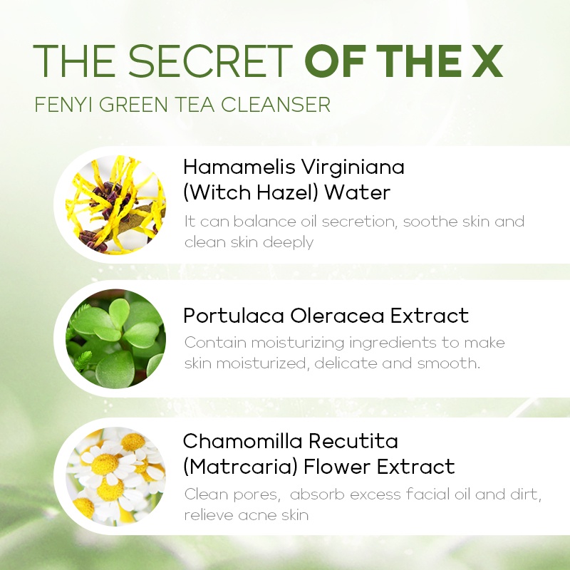 Fenyi Green Tea Mud Mask Pembersih Wajah Mengurangi Jerawat Komedo Set Perawatan Kulit 3pcs