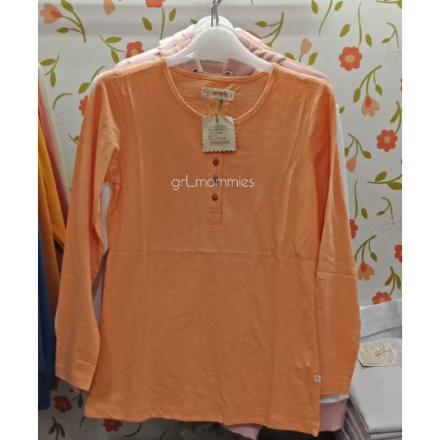 Kaos color henley orange Corniche
