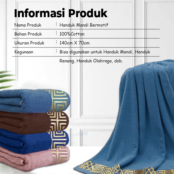 Handuk Dewasa Motif Batik (H101K) TERBARU Handuk Mandi 70x140 cm High Quality / Daya Serap Yang Bagus (100% COTTON) Handuk Terpopuler