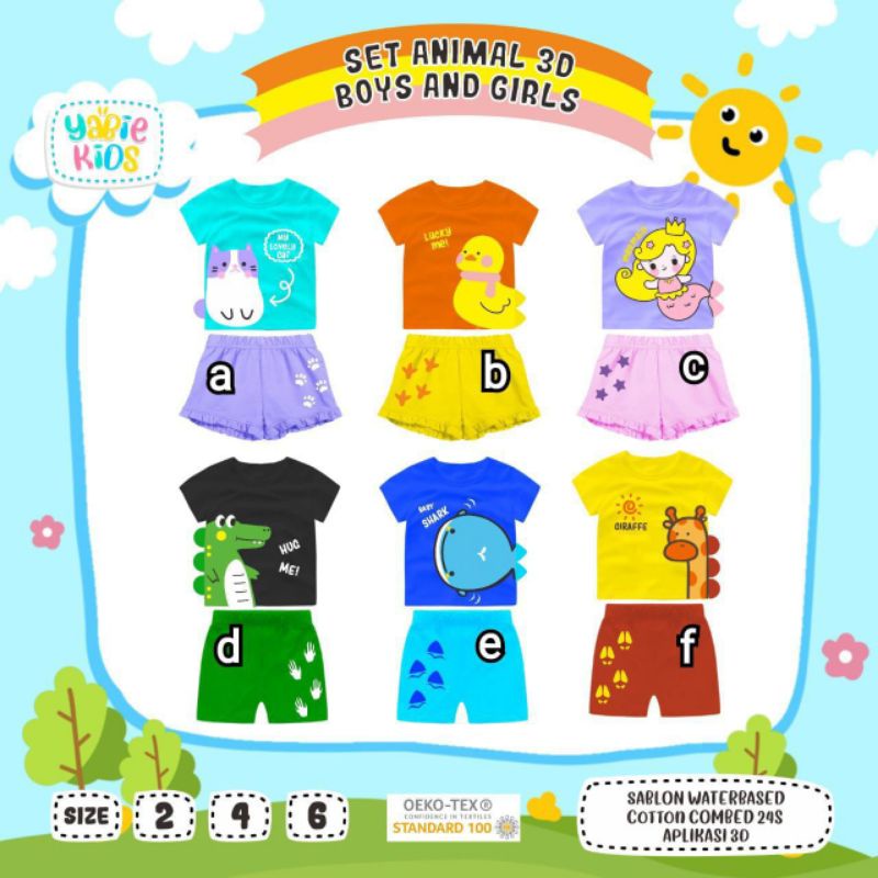YABIE KIDS SETELAN 3D BOY & GIRL