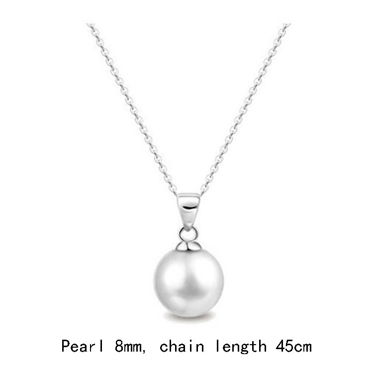 Fancyqube Elegant Simple Simulated Pearl Necklace Top Quality Necklace Silver