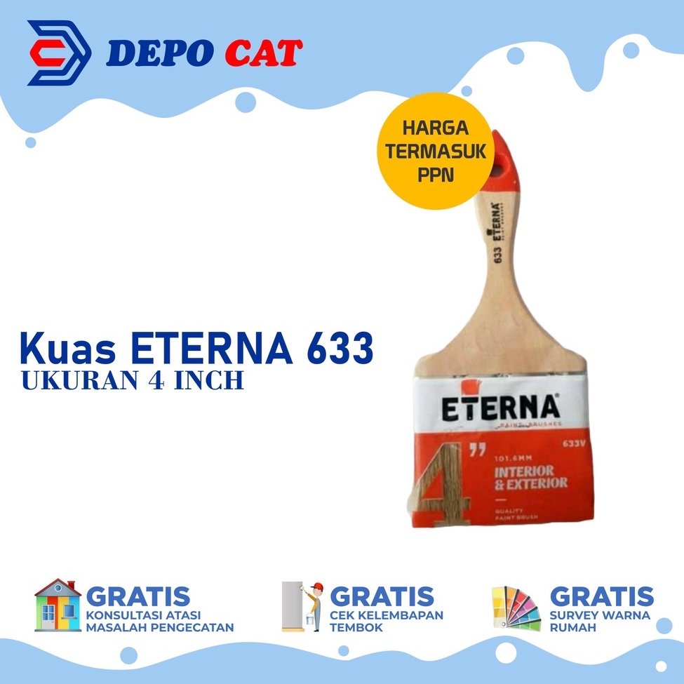 

Kuas Eterna 633 Ukuran 4" | KUAS CAT AIR & MINYAK