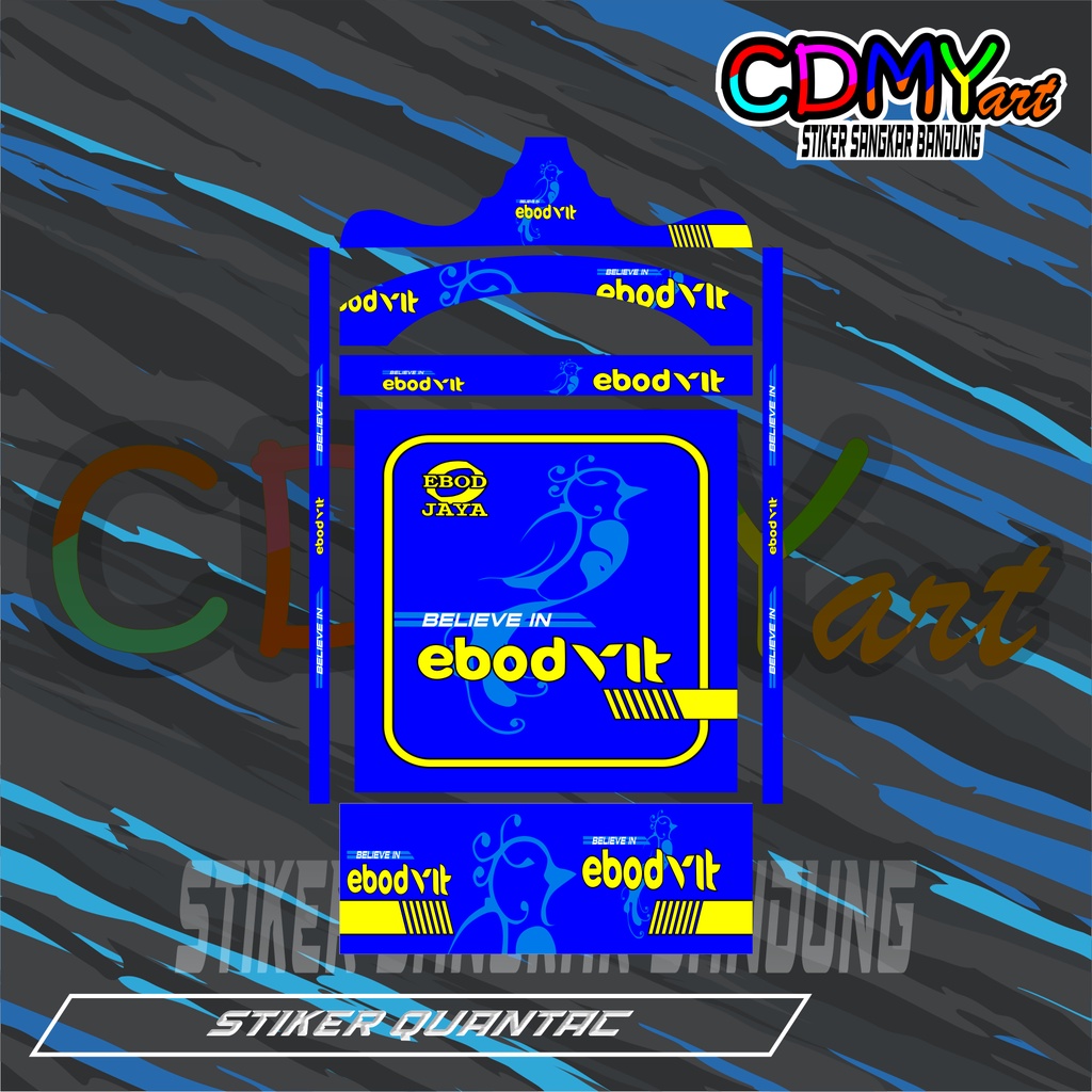 Stiker Decal Sangkar Kotak EBOD VIT