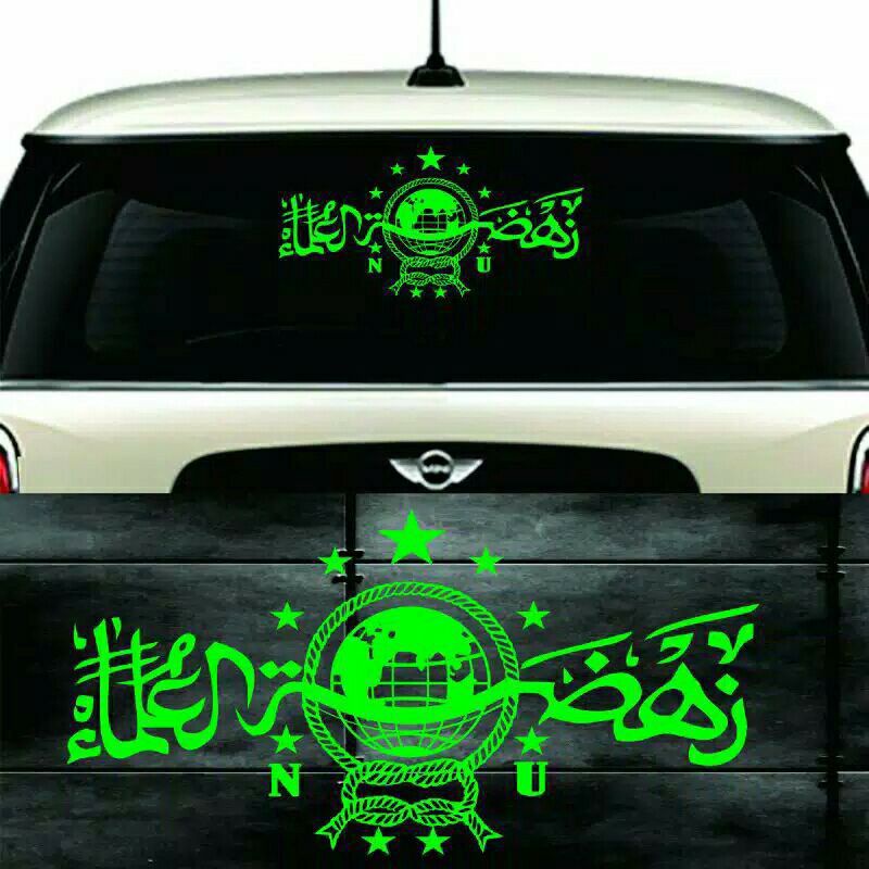 STIKER MOBIL STICKER CUTTING LOGO NU BUAT KACA MOBIL BELAKANG