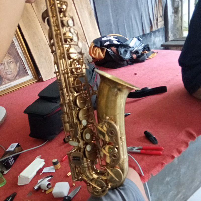 saxophone alto hawk buatan china bekas siap tiup komplit set