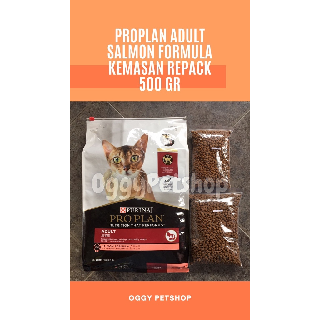 Makanan Kucing PROPLAN ADULT SALMON Makanan Kucing Dewasa Pro Plan 500 Gr