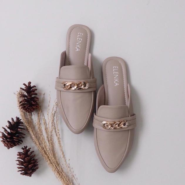 SEPATU SANDAL WANITA BIG SIZE - ZOYA CREAM SIZE 41,42,43,44,45