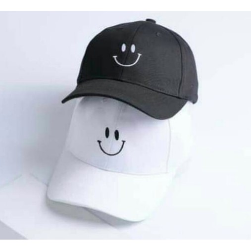 Topi Baseball Bordir Smile / Reclusive / Kaktus / Challenge /Garis Tiga Unisex Korean Style Kualitas Distro Premium