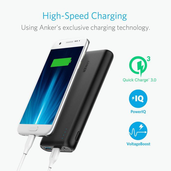 Powerbank Anker PowerCore Speed 20000 QC 3.0 Black - A1278