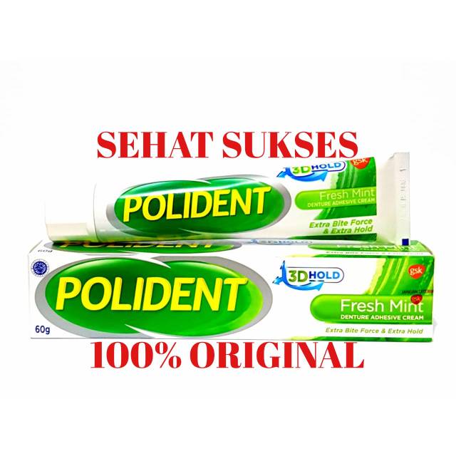 POLIDENT Fresh Mint - Perekat Gigi Palsu 60gr