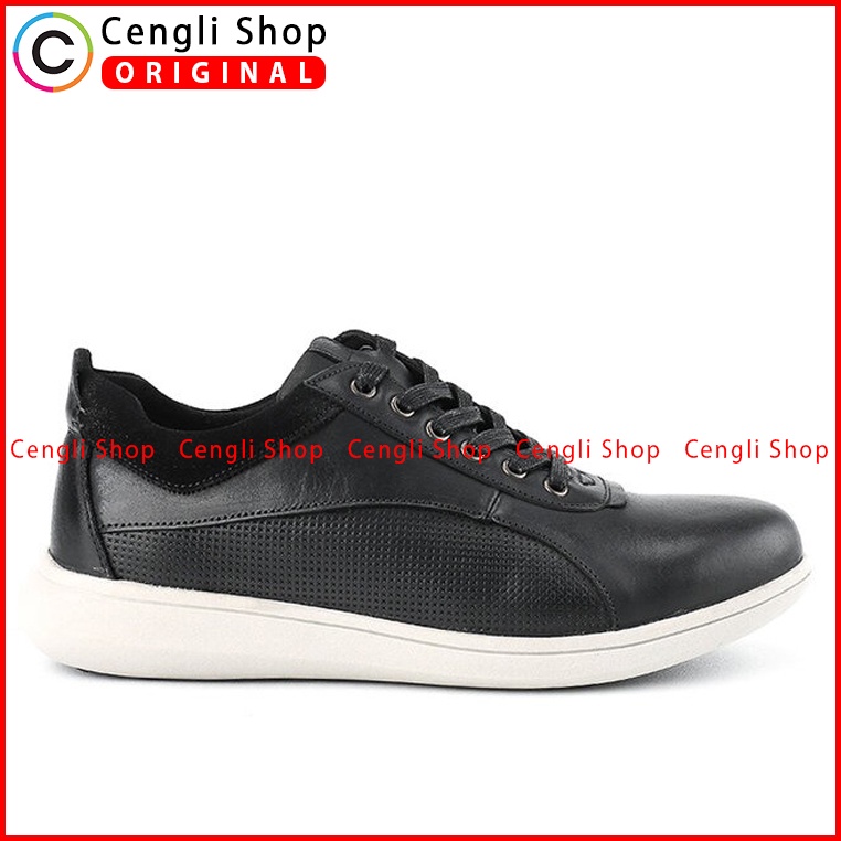 SEPATU SNEAKER JIM JOKER PRIA ORIGINAL CASUAL KULIT ASLI HITAM JJ01