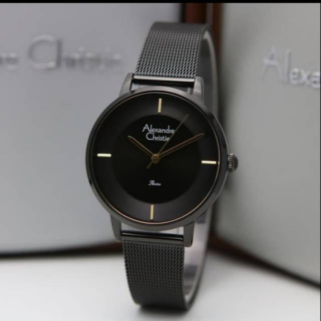 Jam wanita Alexandre christie AC2853 full hitam